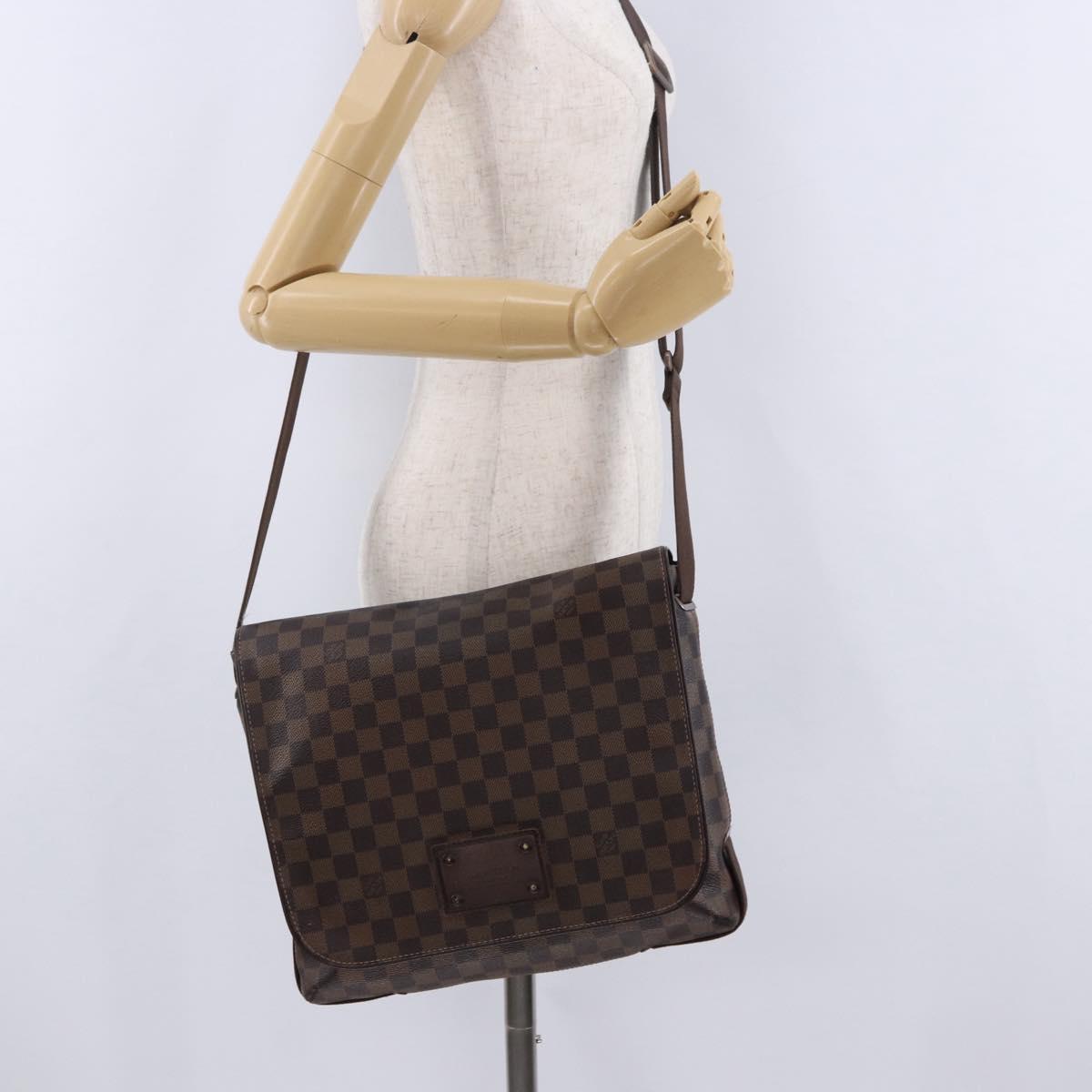 LOUIS VUITTON Damier Ebene Brooklyn MM Shoulder Bag N51211 LV Auth ka5587