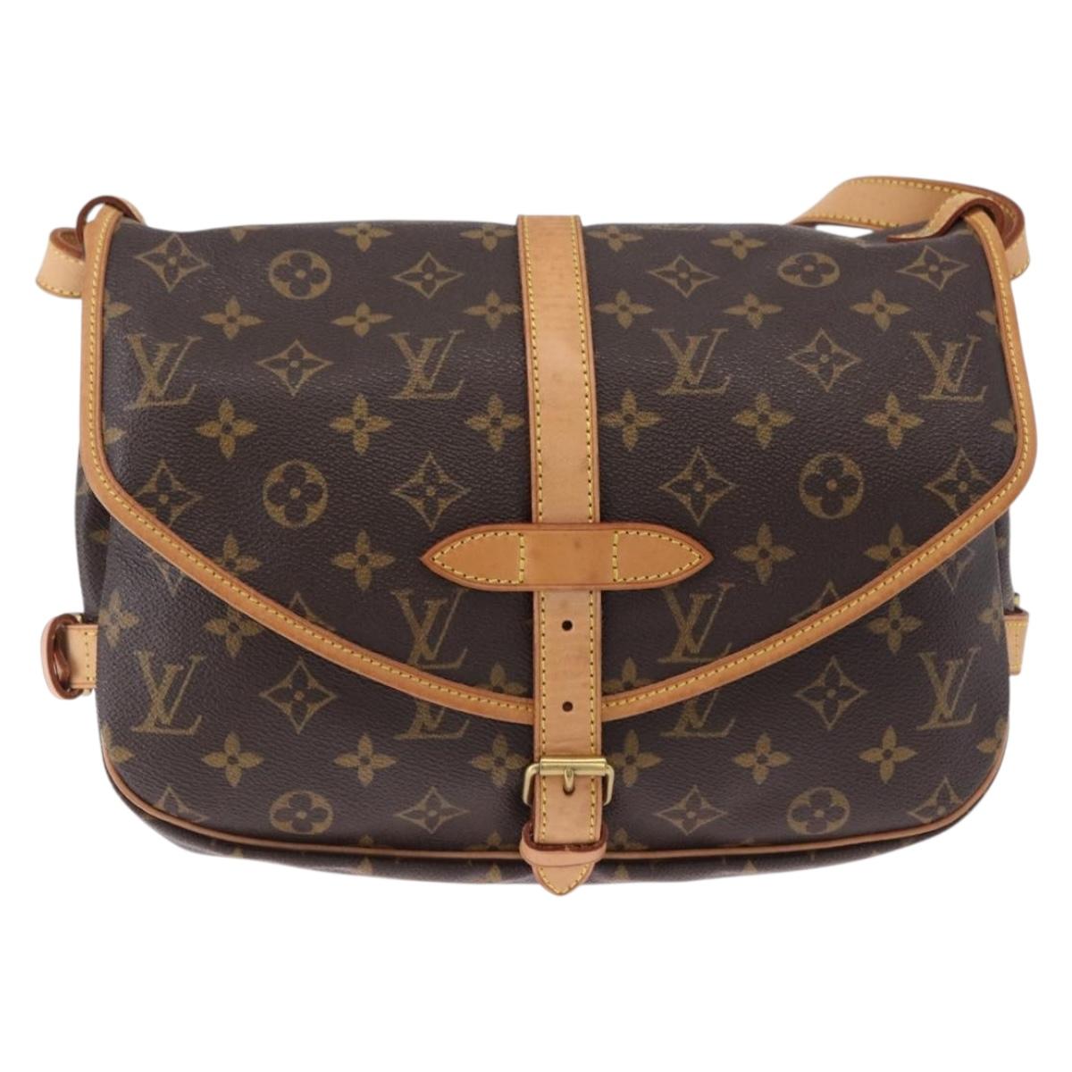 LOUIS VUITTON Monogram Saumur 30 Shoulder Bag M42256 LV Auth ka5588V