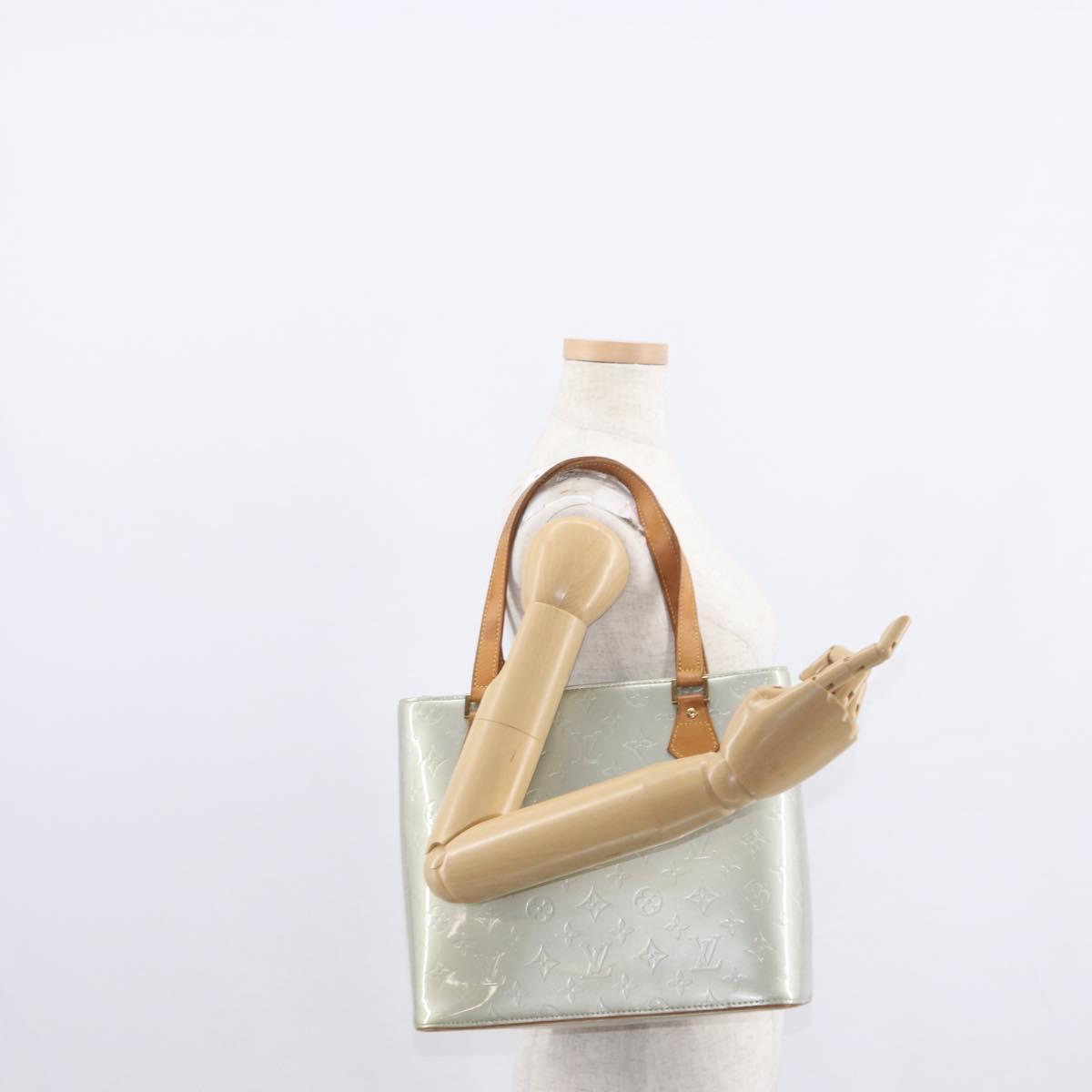 LOUIS VUITTON Monogram Vernis Houston Hand Bag Gris M91053 LV Auth ka559