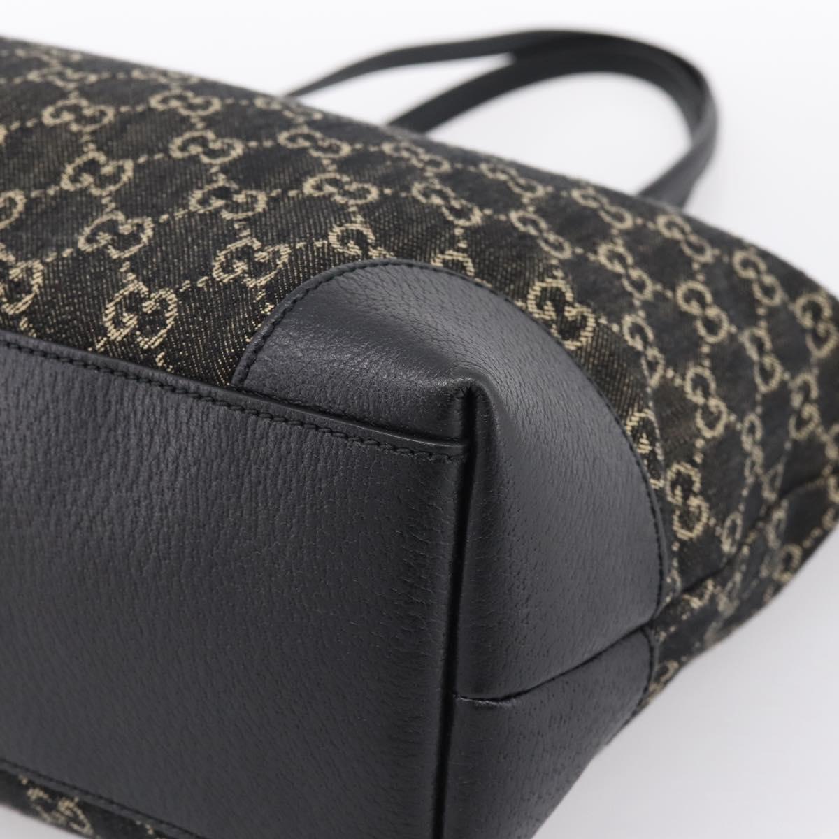GUCCI GG Supreme Tote Bag Black Gold 631685 Auth ka5593M