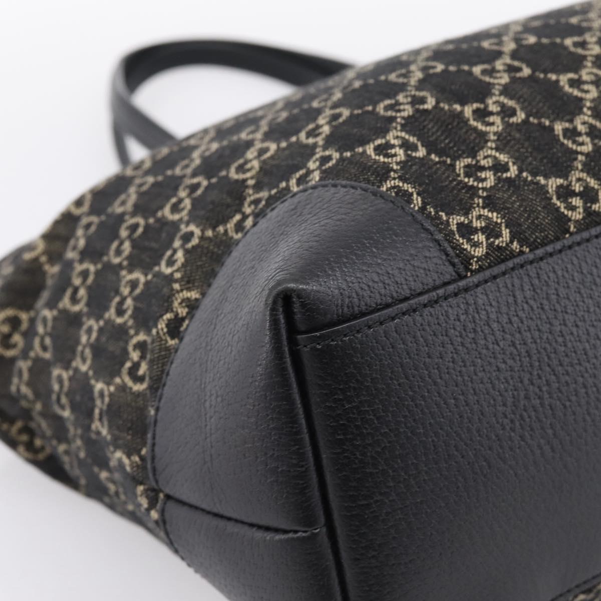 GUCCI GG Supreme Tote Bag Black Gold 631685 Auth ka5593M