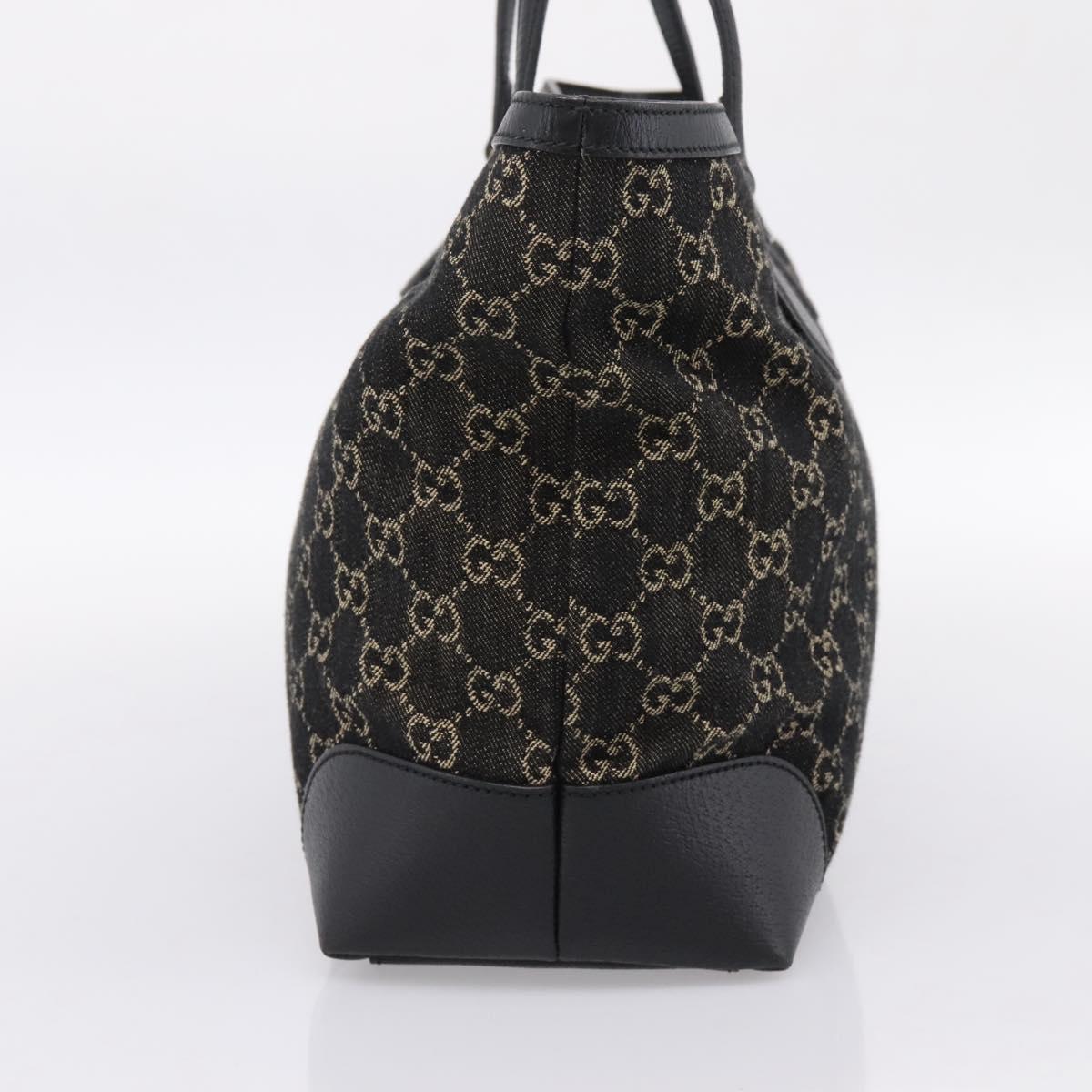 GUCCI GG Supreme Tote Bag Black Gold 631685 Auth ka5593M