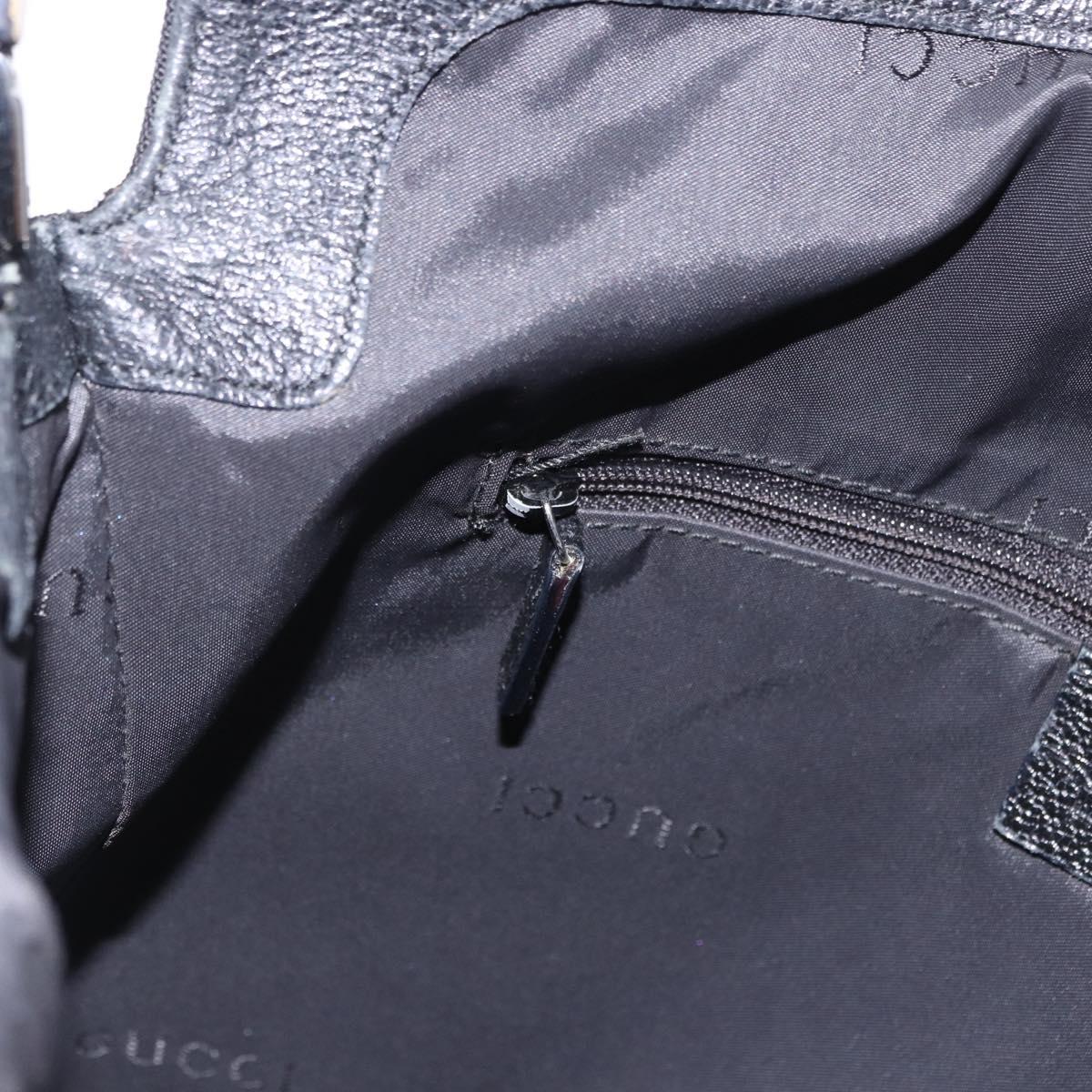 GUCCI GG Canvas Jackie Shoulder Bag Black Silver 001 3355 2123 Auth ka5595