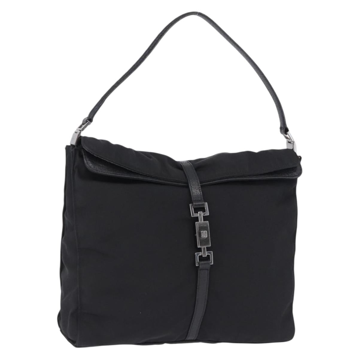 GUCCI GG Canvas Jackie Shoulder Bag Black Silver 001 3355 2123 Auth ka5595