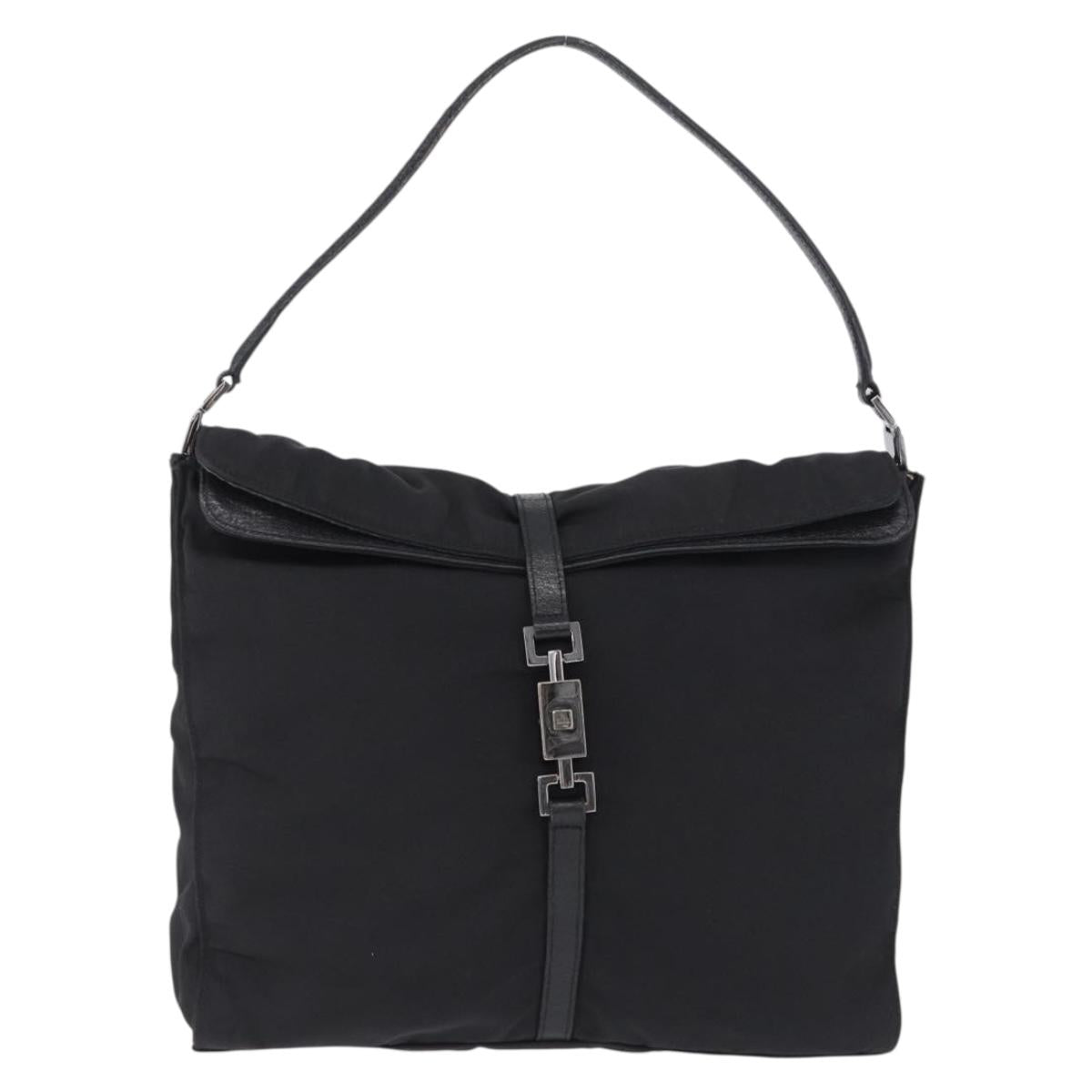 GUCCI GG Canvas Jackie Shoulder Bag Black Silver 001 3355 2123 Auth ka5595