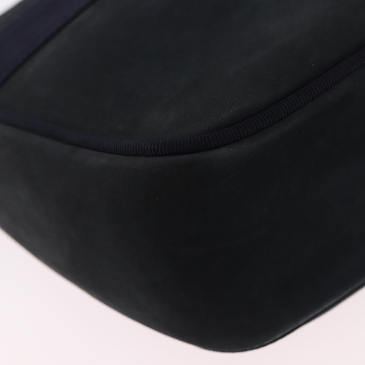 Salvatore Ferragamo Vala Shoulder Bag Suede Navy Gold Auth ka5596