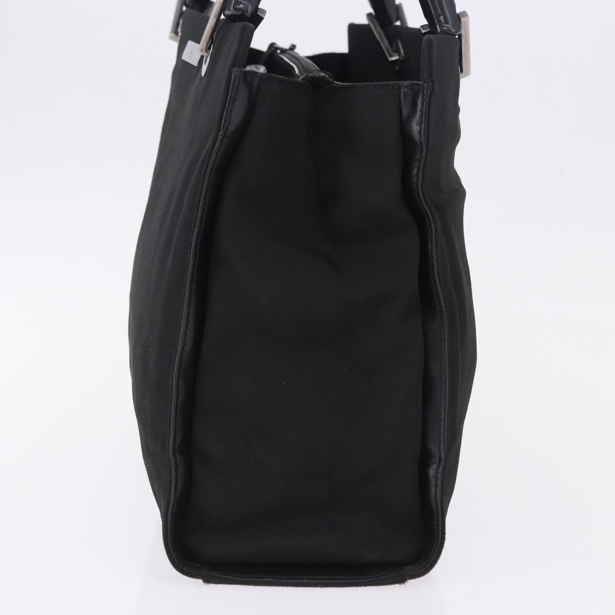 GUCCI Bamboo Tote Bag Canvas Black Silver 002 1016 Auth ka5599