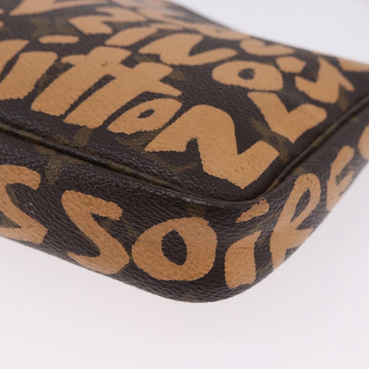 LOUIS VUITTON Monogram Graffiti Pochette Accessoires Orange M92193 Auth ka5600A