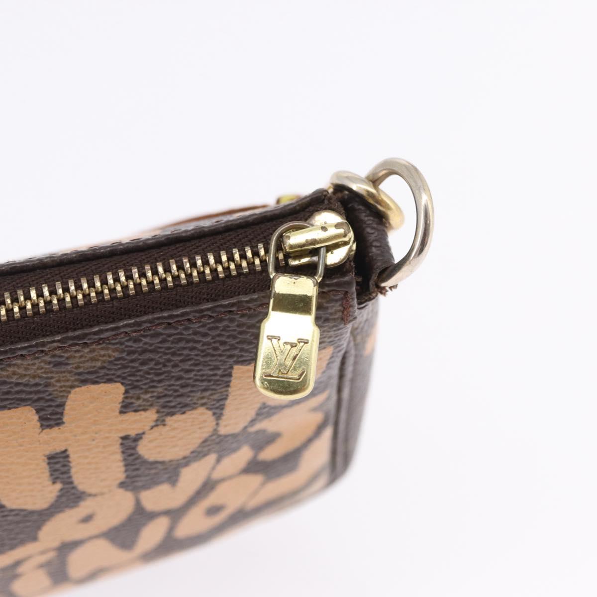 LOUIS VUITTON Monogram Graffiti Pochette Accessoires Orange M92193 Auth ka5600A