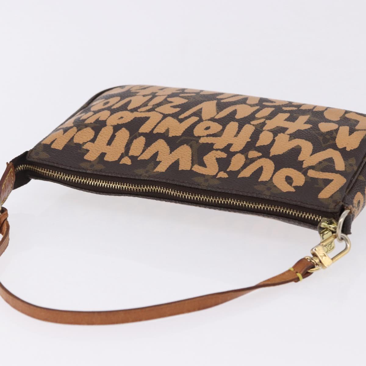 LOUIS VUITTON Monogram Graffiti Pochette Accessoires Orange M92193 Auth ka5600A