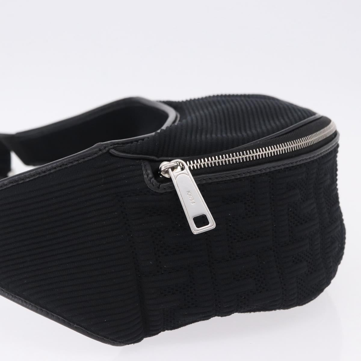 FENDI Shoulder Bag Canvas Black Silver Auth ka5602V