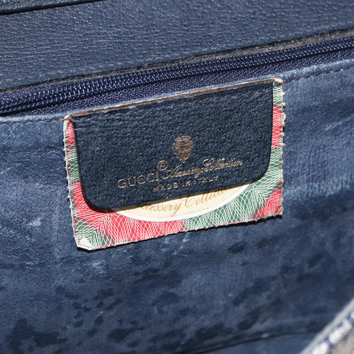 GUCCI GG Supreme Shoulder Bag PVC Navy Gold 94 02 050 Auth ka5606