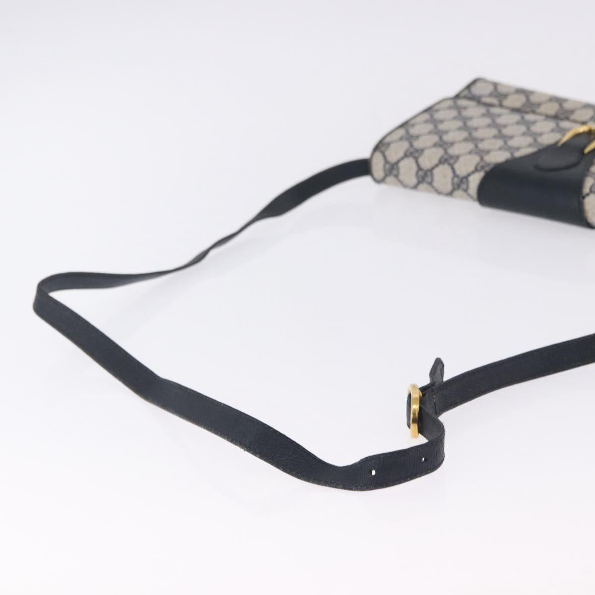 GUCCI GG Supreme Shoulder Bag PVC Navy Gold 94 02 050 Auth ka5606