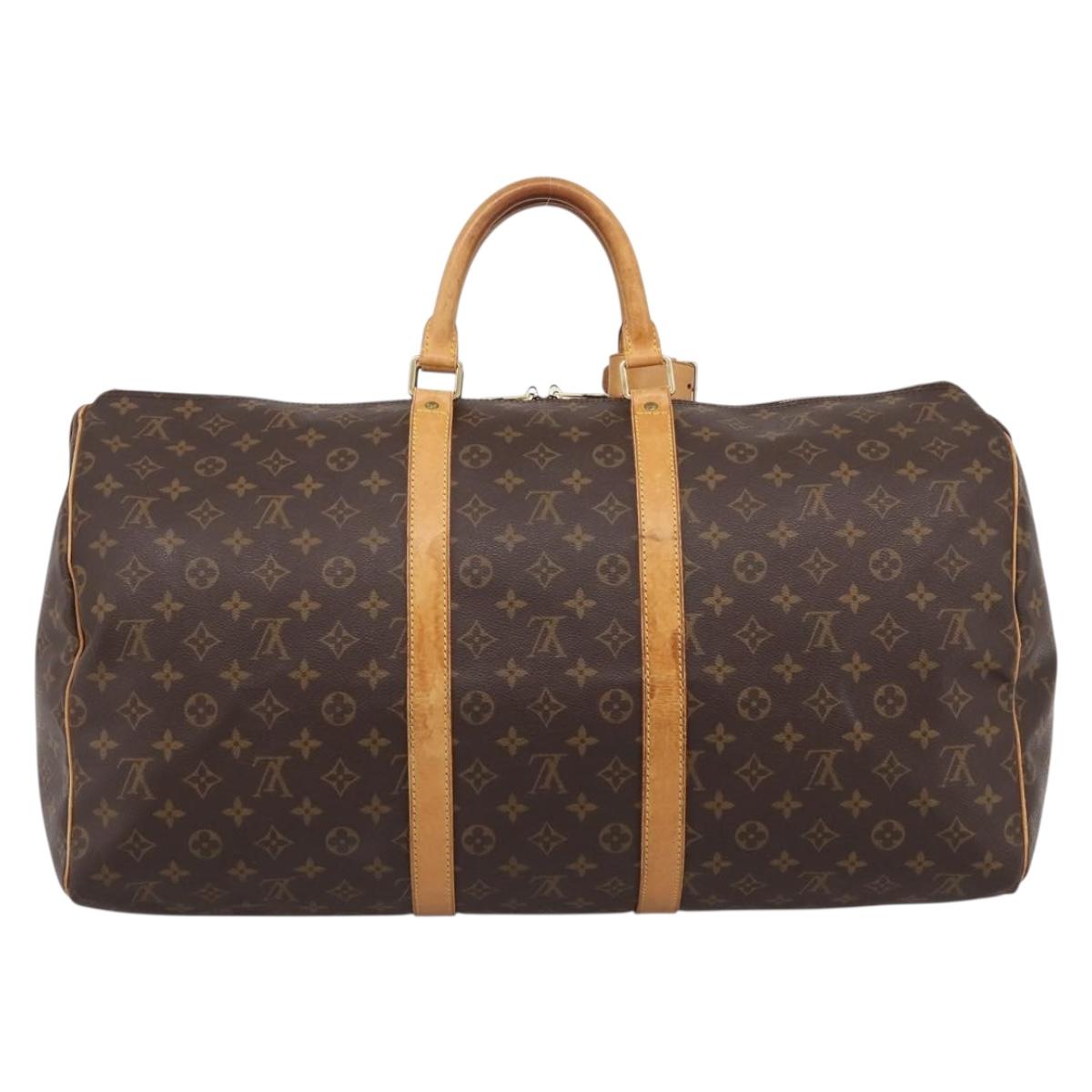 LOUIS VUITTON Monogram Keepall 55 Boston Bag M41424 LV Auth ka5608