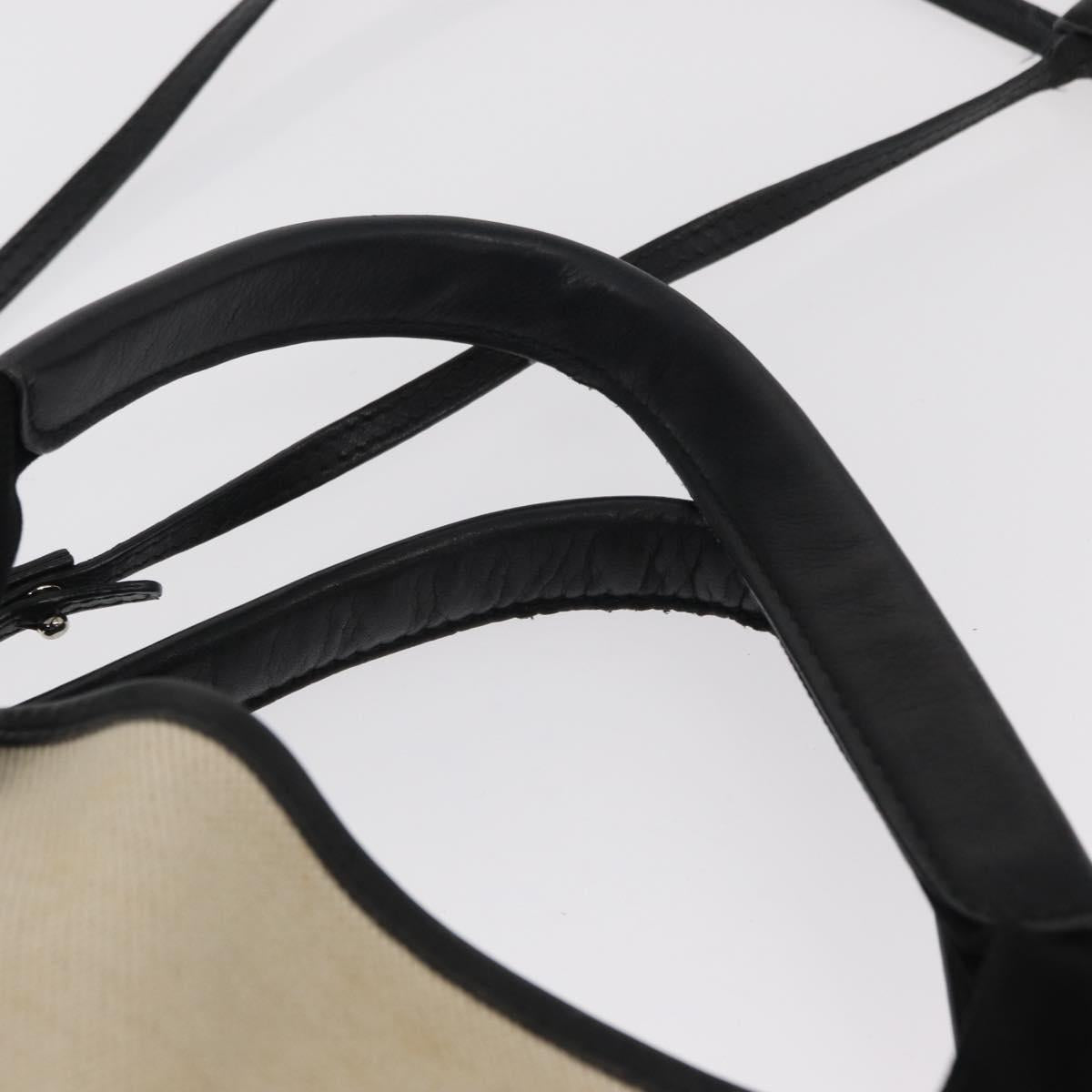 BALENCIAGA Hand Bag Canvas Beige Black Auth ka561