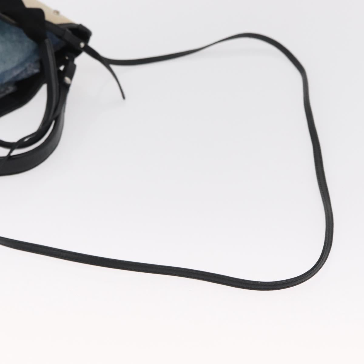 BALENCIAGA Hand Bag Canvas Beige Black Auth ka561