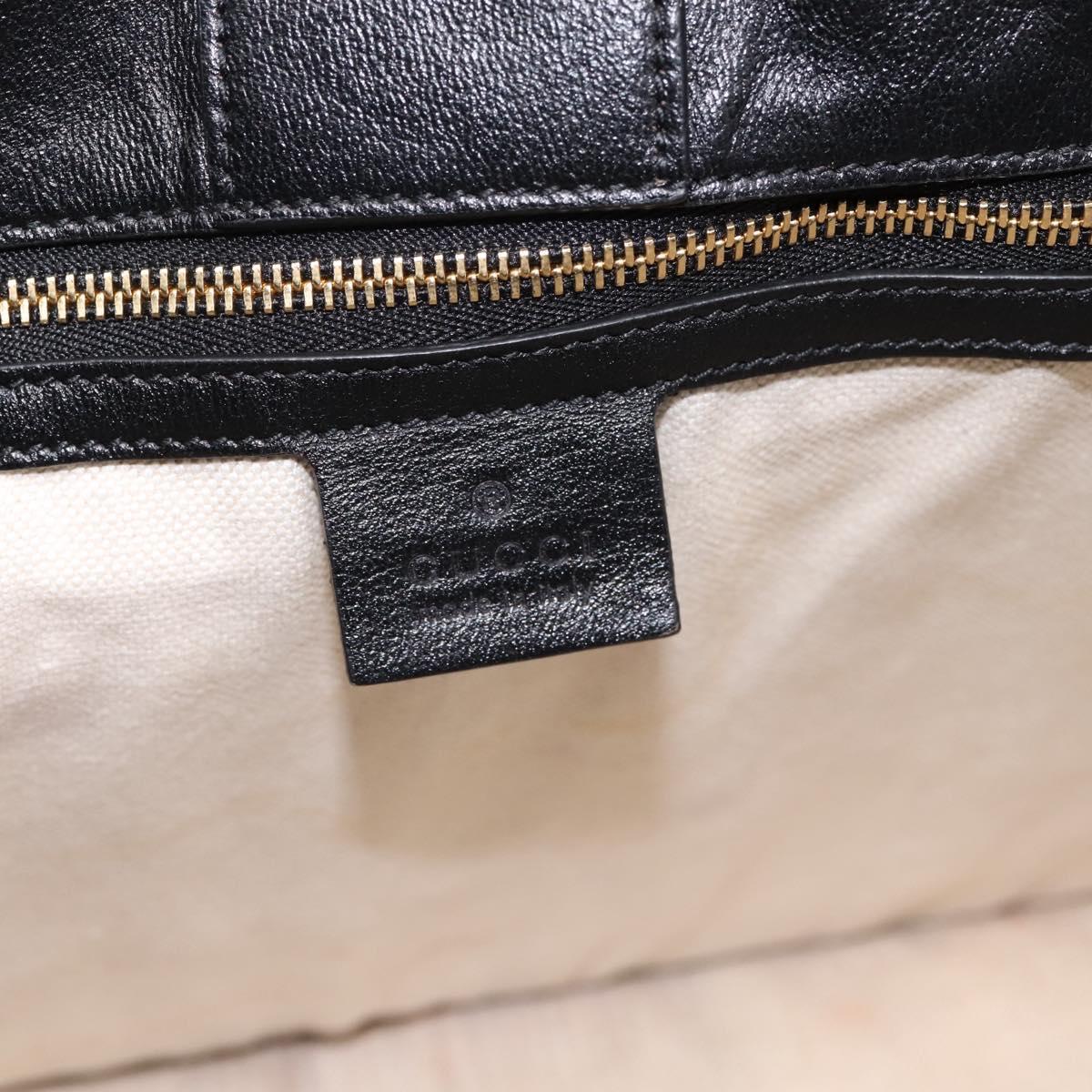 GUCCI Tote Bag Leather Black Gold 623694 Auth ka5612V