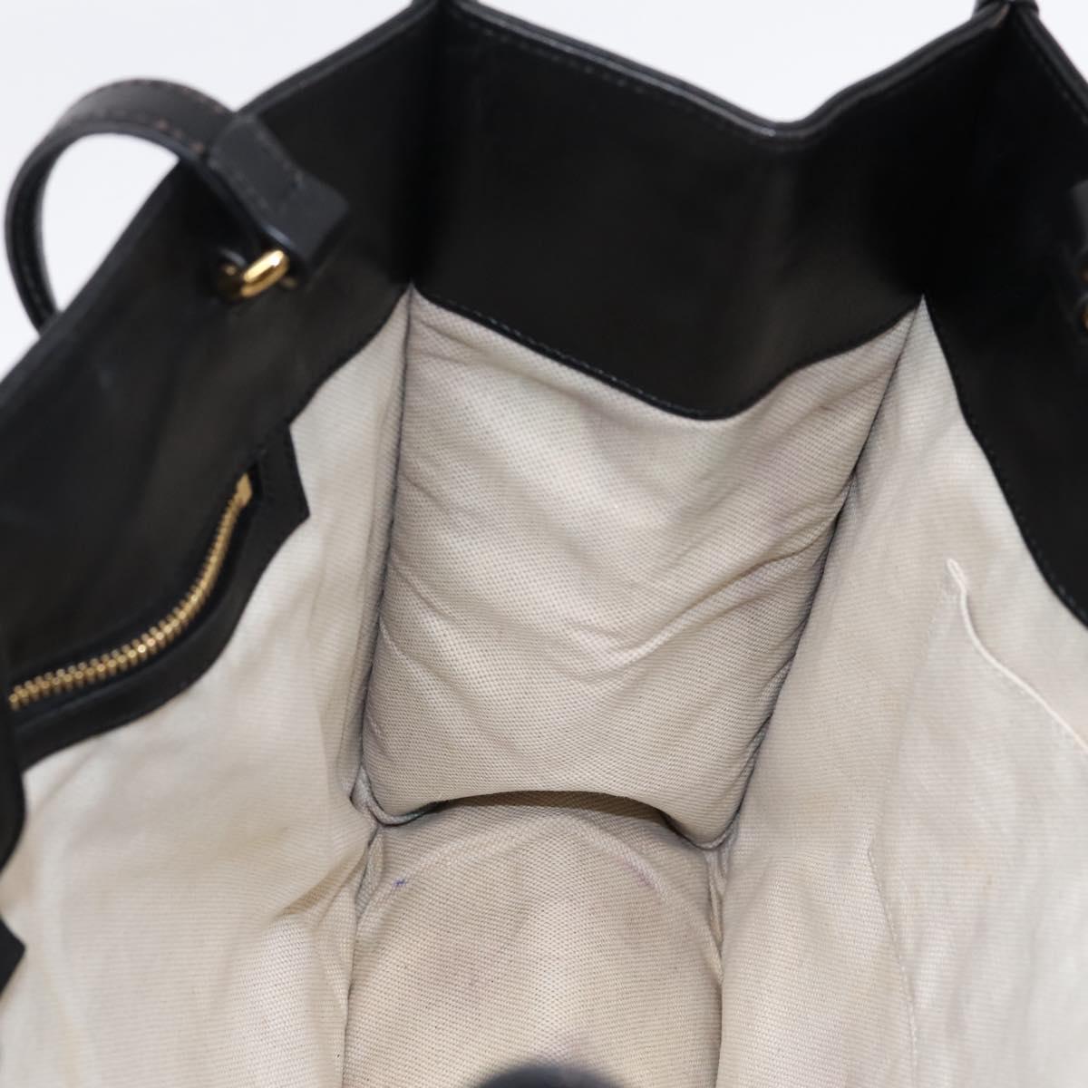 GUCCI Tote Bag Leather Black Gold 623694 Auth ka5612V