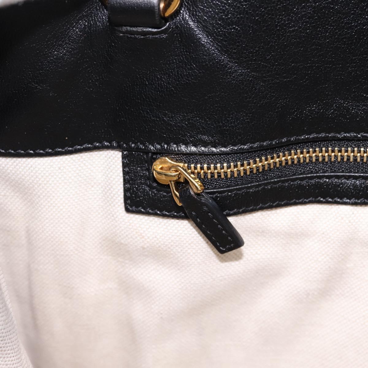 GUCCI Tote Bag Leather Black Gold 623694 Auth ka5612V
