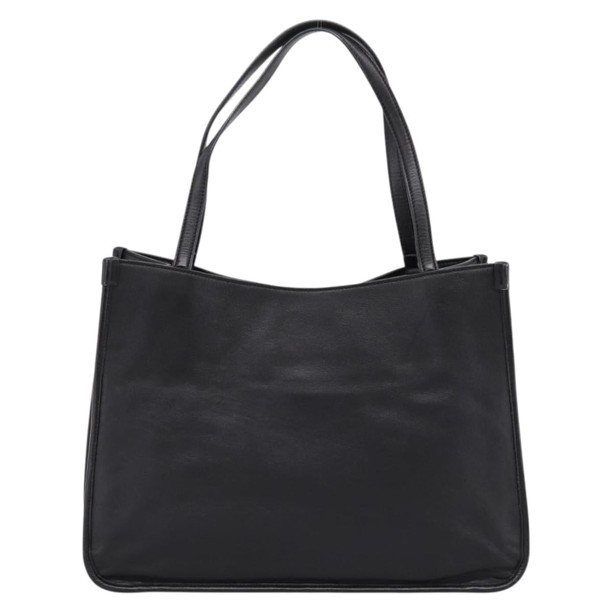 GUCCI Tote Bag Leather Black Gold 623694 Auth ka5612V