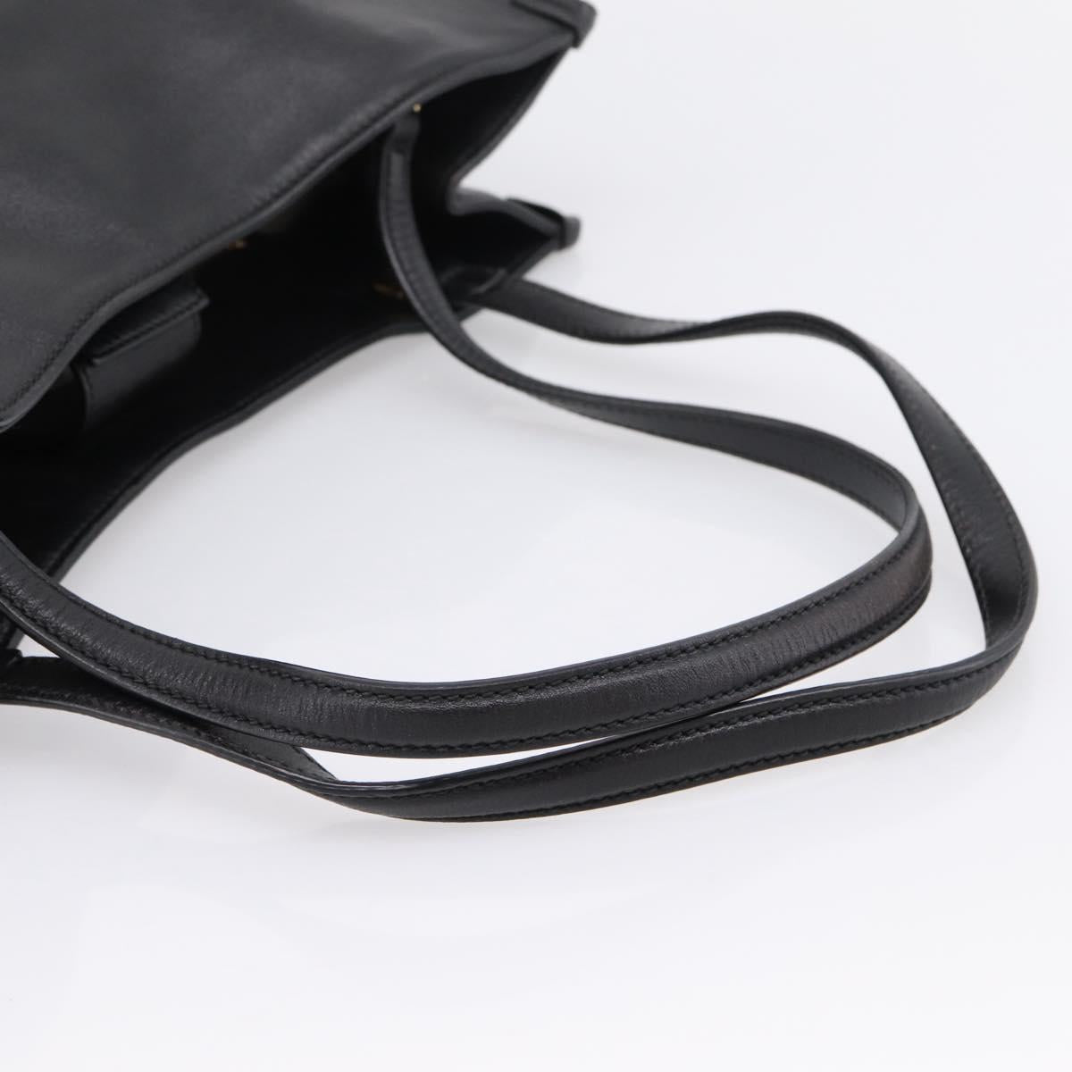 GUCCI Tote Bag Leather Black Gold 623694 Auth ka5612V