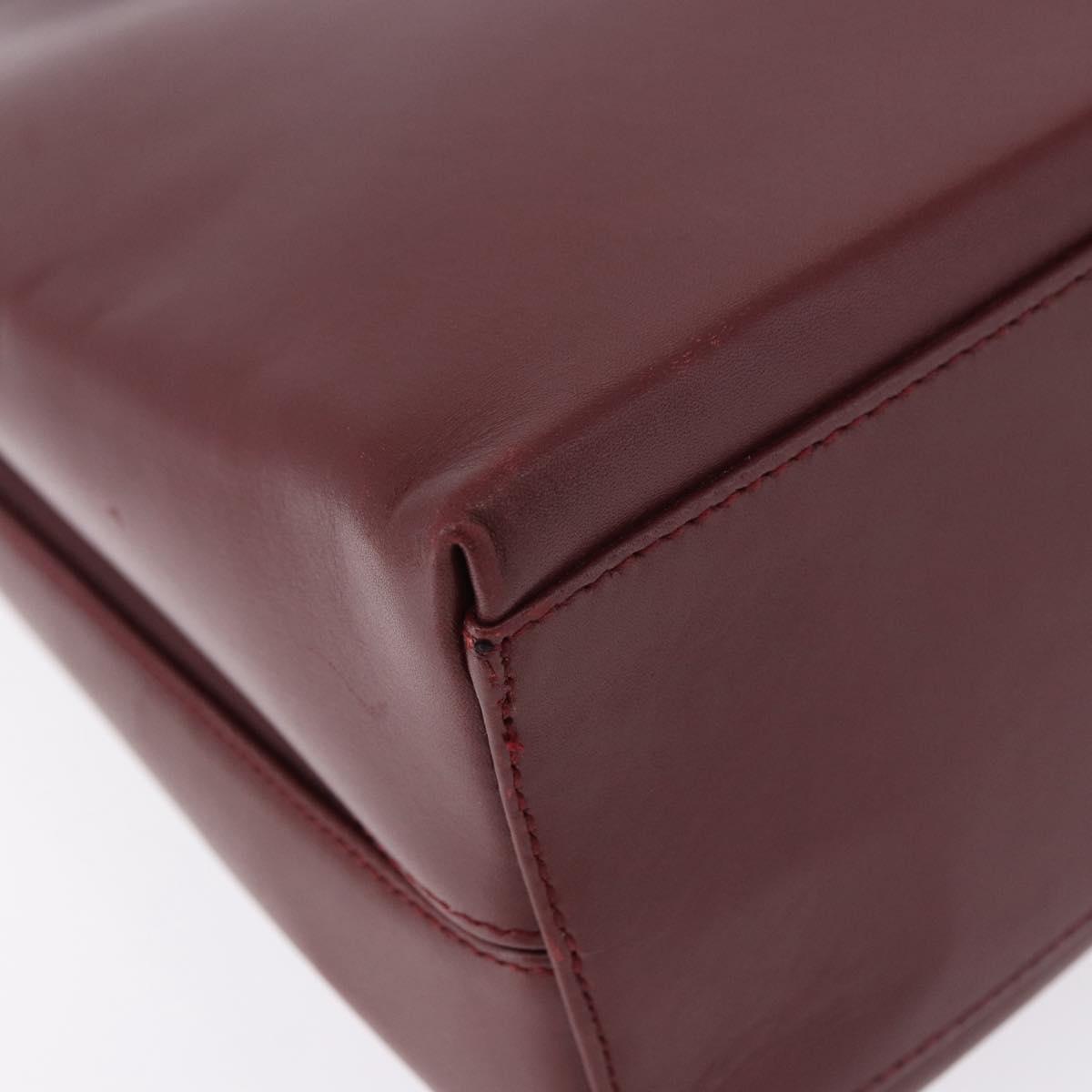 Salvatore Ferragamo Gancini Backpack Leather Bordeaux Gold Auth ka5613A