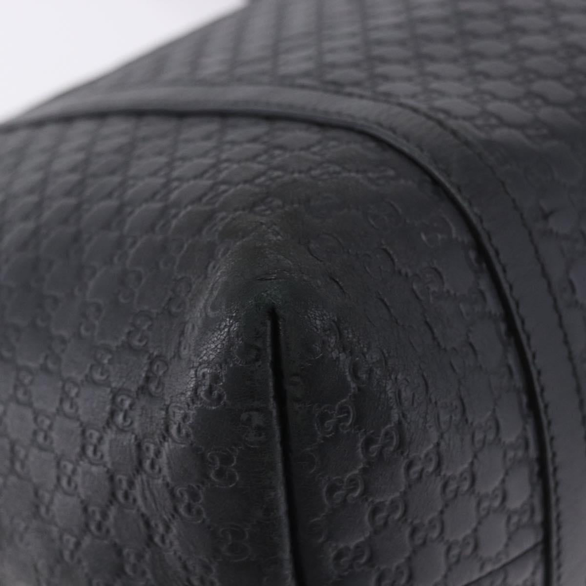 GUCCI Micro GG Canvas Guccissima Bag Leather Outlet Black 449647 Auth ka5617