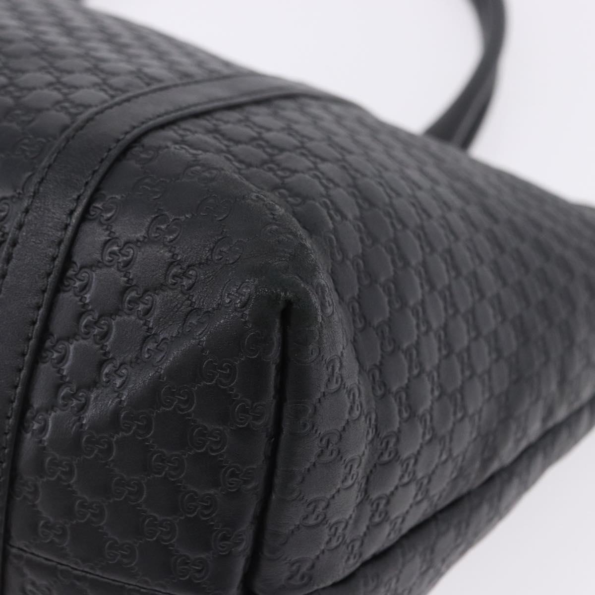 GUCCI Micro GG Canvas Guccissima Bag Leather Outlet Black 449647 Auth ka5617