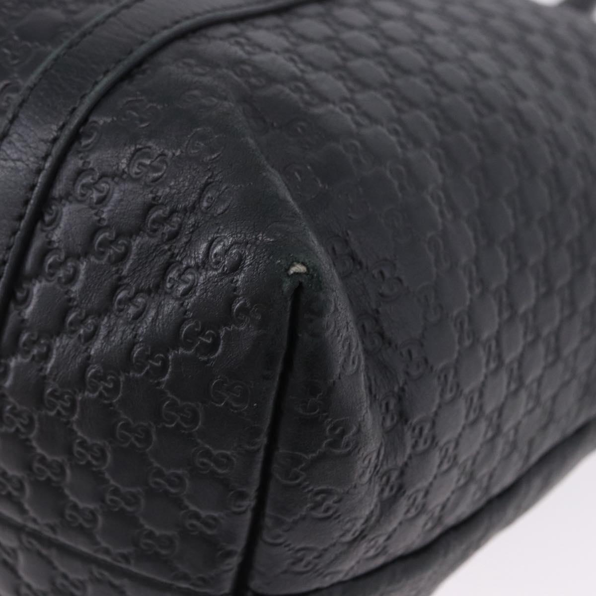 GUCCI Micro GG Canvas Guccissima Bag Leather Outlet Black 449647 Auth ka5617