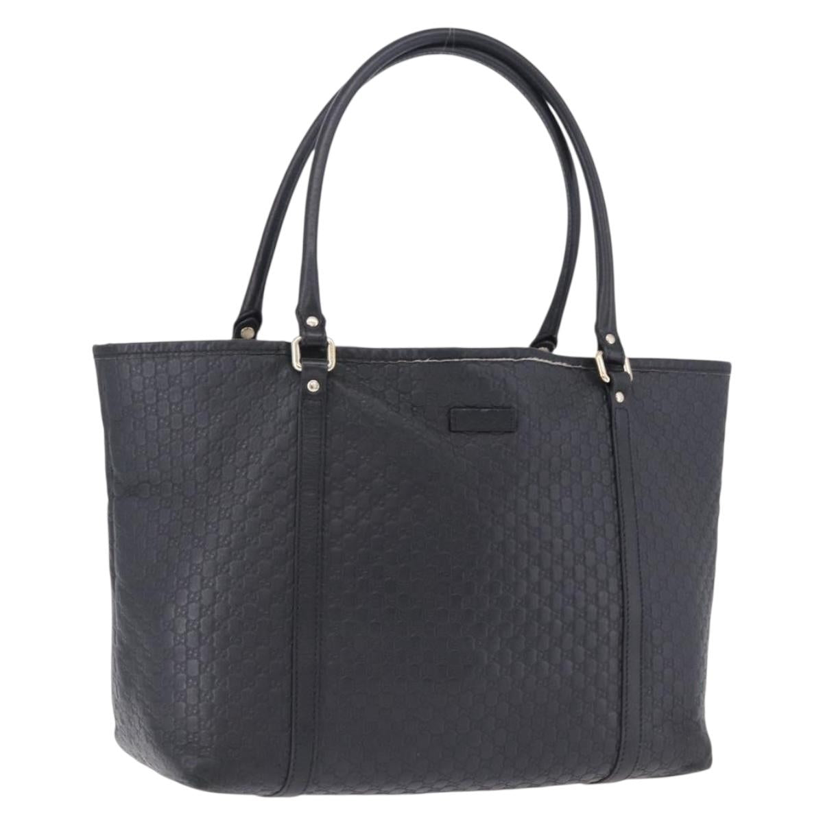 GUCCI Micro GG Canvas Guccissima Bag Leather Outlet Black 449647 Auth ka5617