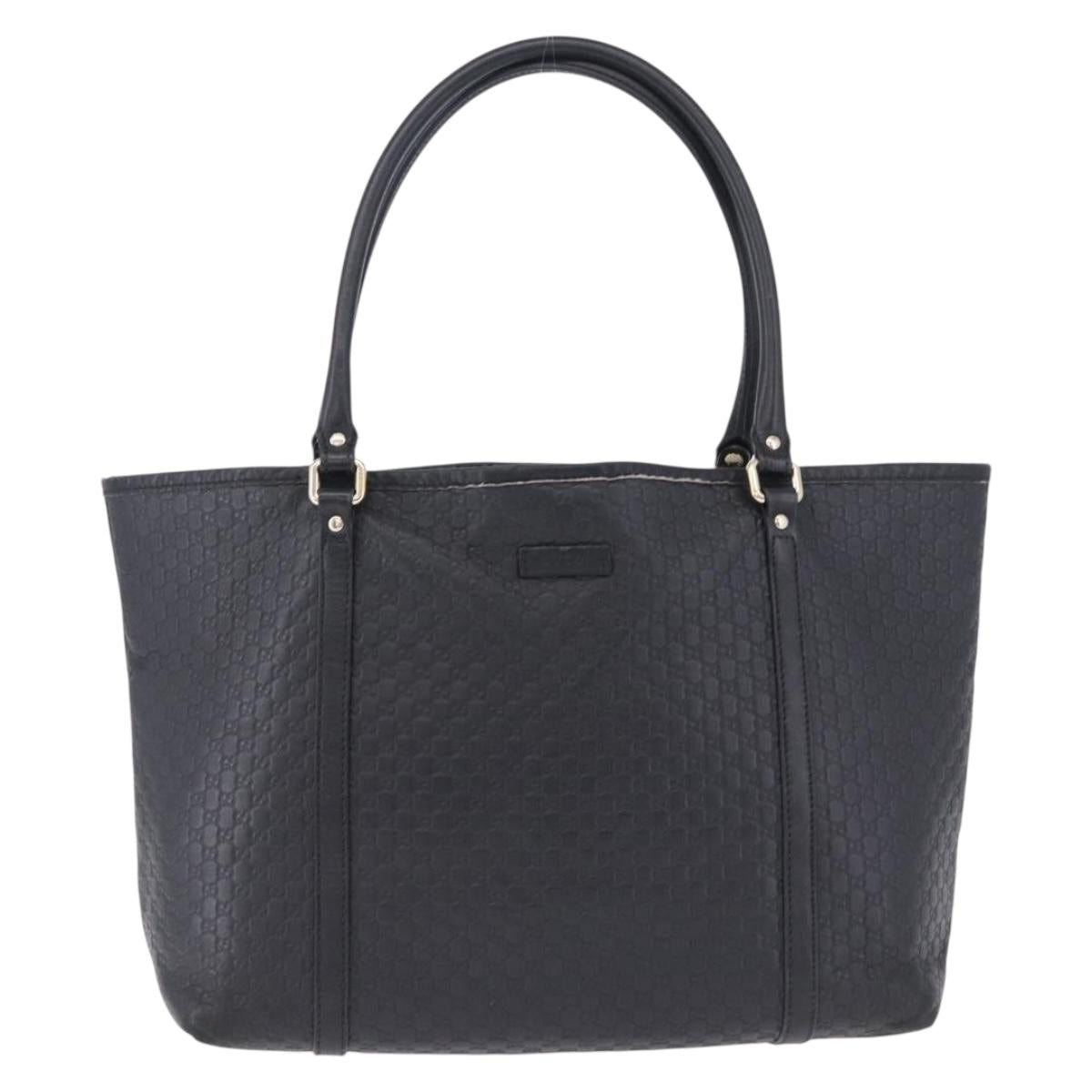 GUCCI Micro GG Canvas Guccissima Bag Leather Outlet Black 449647 Auth ka5617
