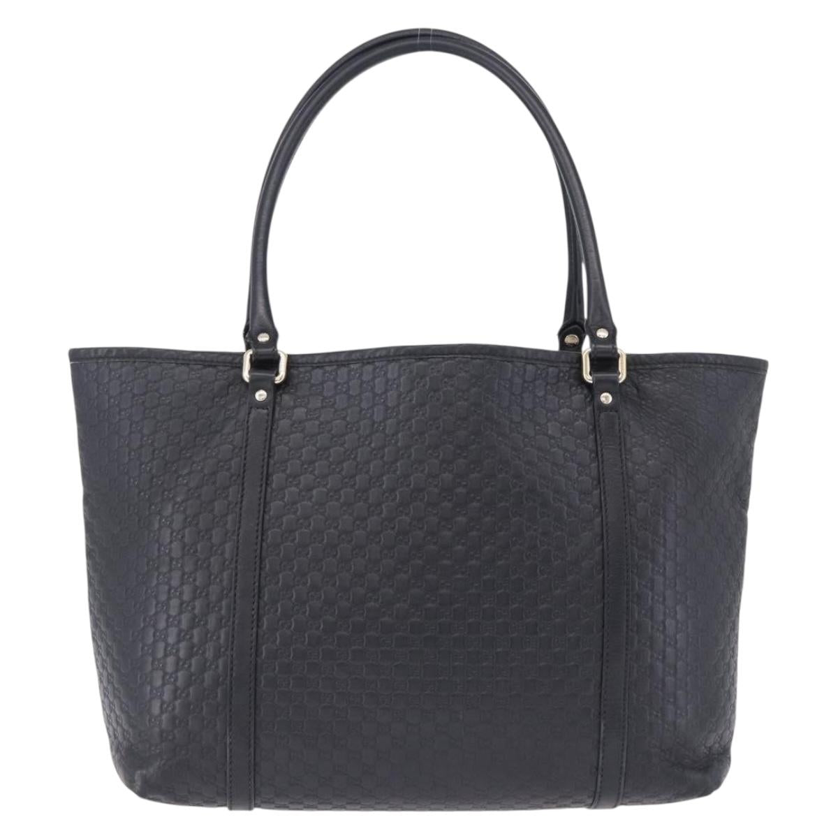 GUCCI Micro GG Canvas Guccissima Bag Leather Outlet Black 449647 Auth ka5617