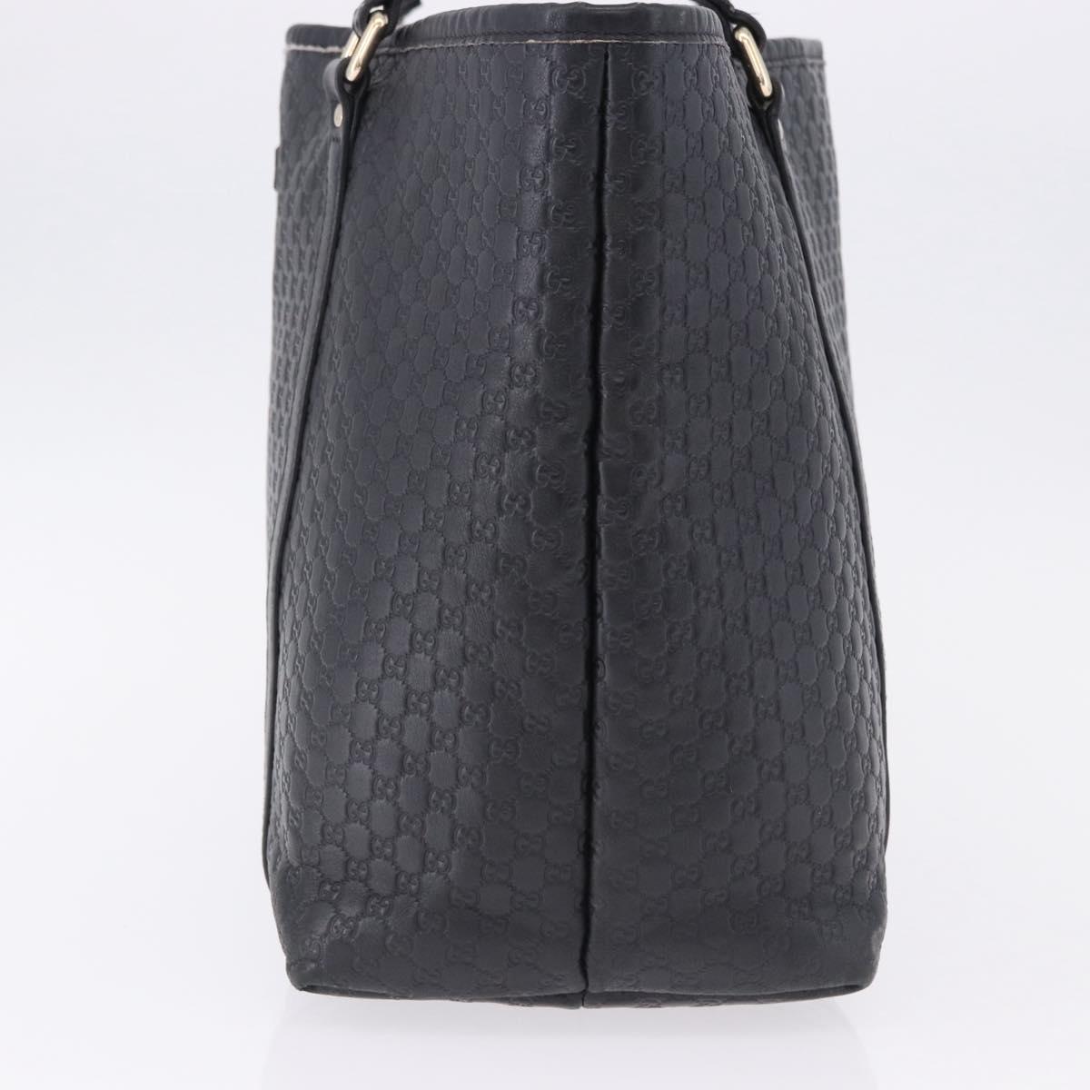 GUCCI Micro GG Canvas Guccissima Bag Leather Outlet Black 449647 Auth ka5617