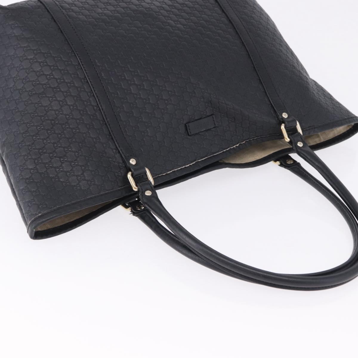 GUCCI Micro GG Canvas Guccissima Bag Leather Outlet Black 449647 Auth ka5617
