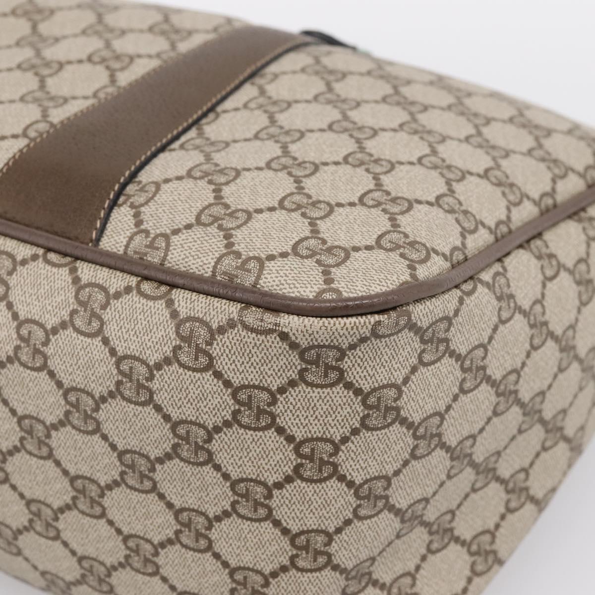 GUCCI GG Supreme Web Sherry Line Hand Bag PVC Beige Gold 39 02 041 Auth ka5618