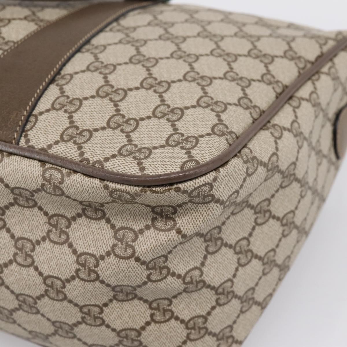 GUCCI GG Supreme Web Sherry Line Hand Bag PVC Beige Gold 39 02 041 Auth ka5618