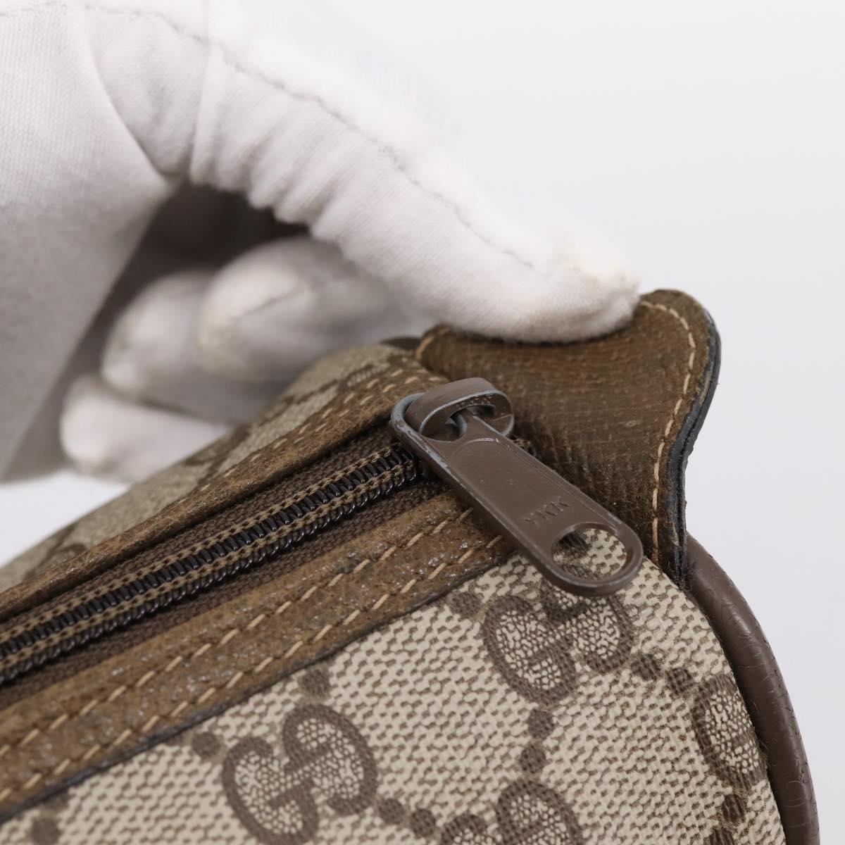 GUCCI GG Supreme Web Sherry Line Hand Bag PVC Beige Gold 39 02 041 Auth ka5618