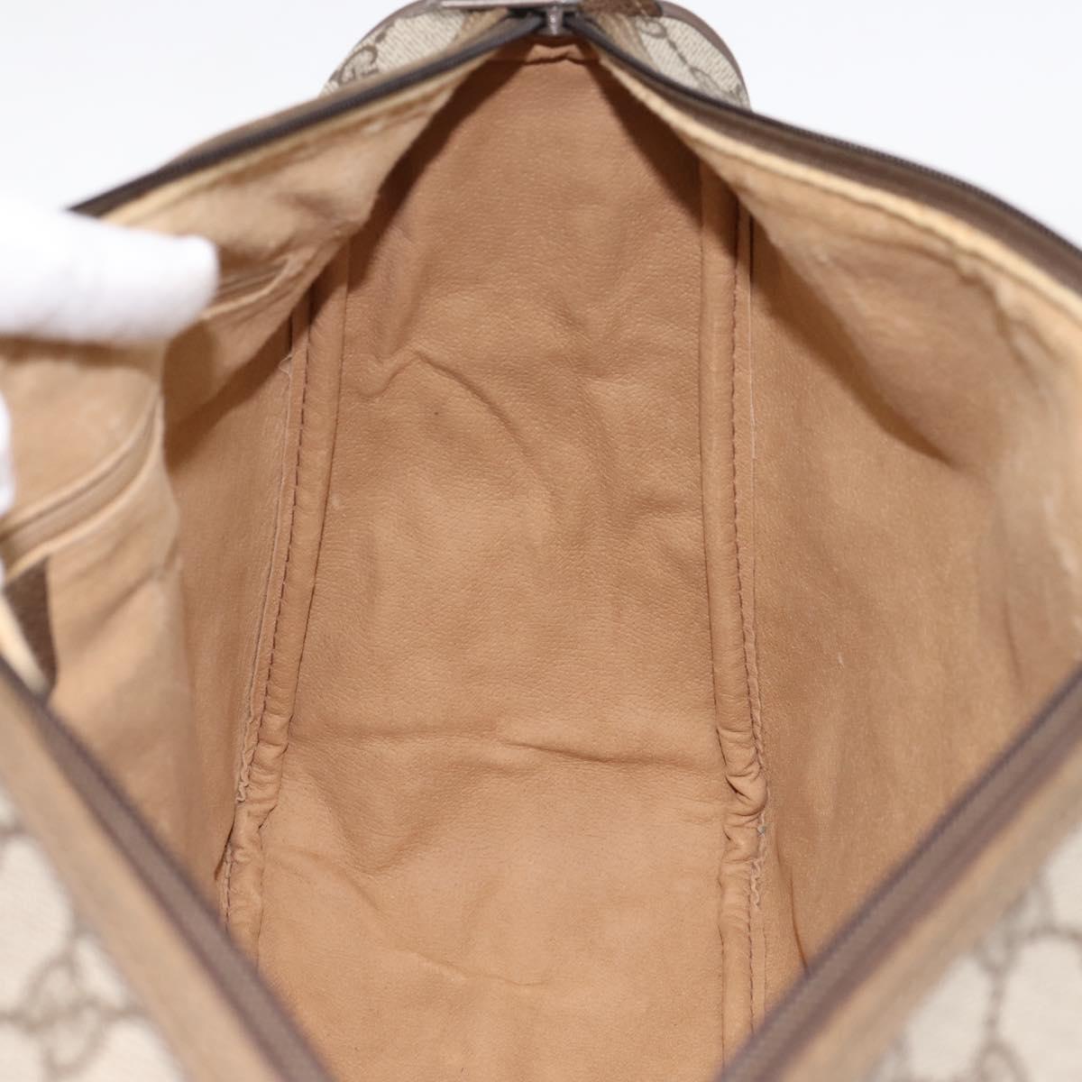 GUCCI GG Supreme Web Sherry Line Hand Bag PVC Beige Gold 39 02 041 Auth ka5618
