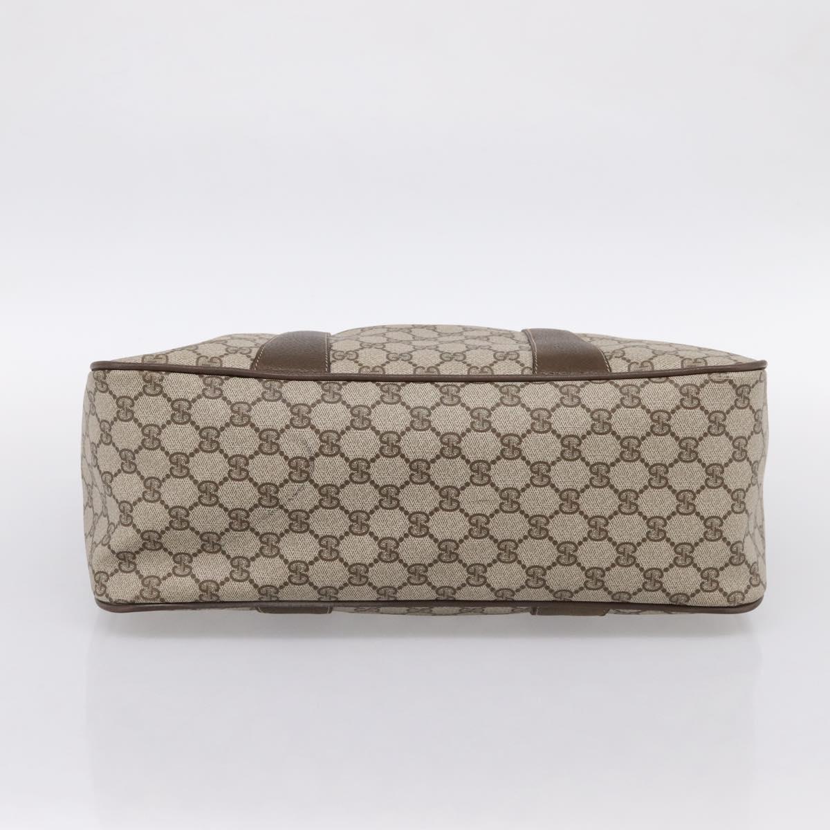 GUCCI GG Supreme Web Sherry Line Hand Bag PVC Beige Gold 39 02 041 Auth ka5618
