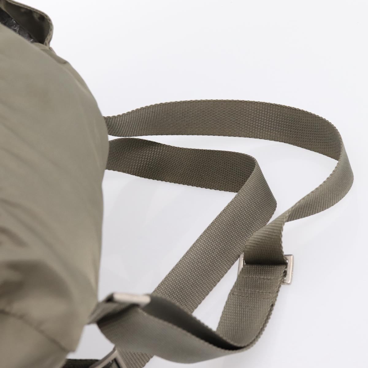 PRADA Backpack Nylon Green Silver Auth ka5619A