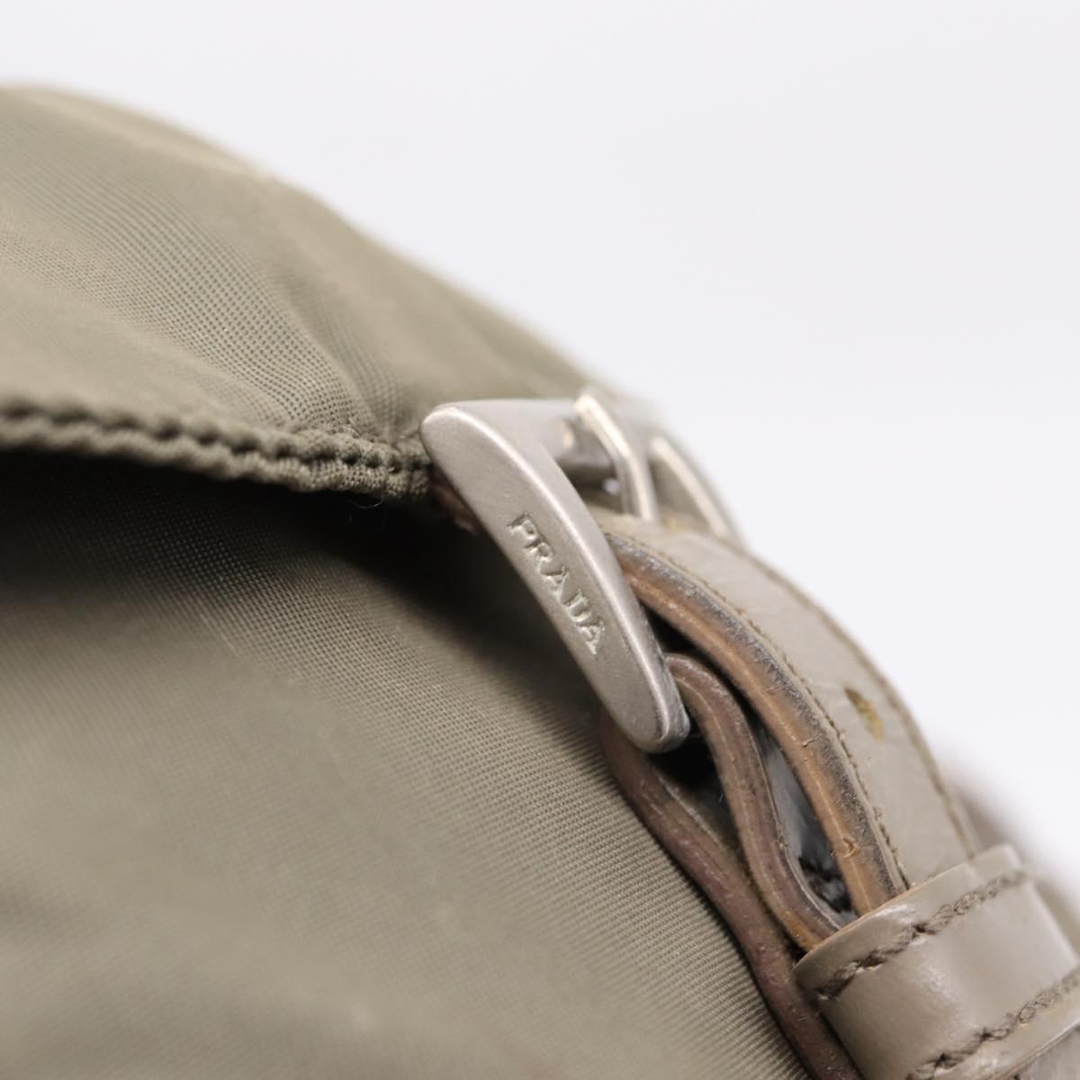 PRADA Backpack Nylon Green Silver Auth ka5619A