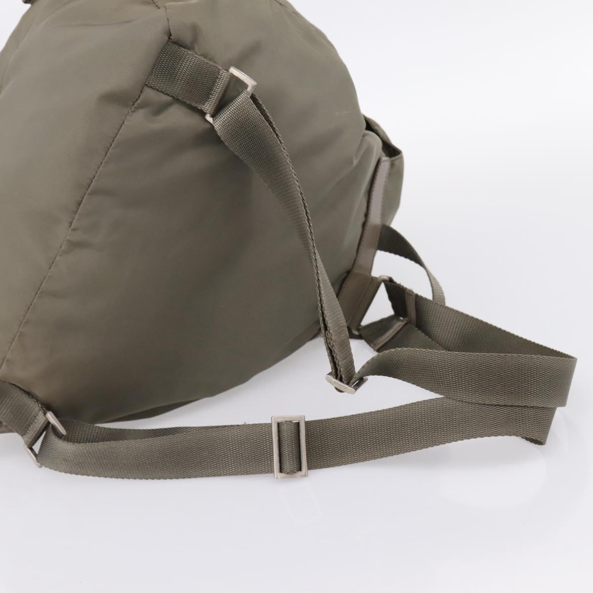 PRADA Backpack Nylon Green Silver Auth ka5619A