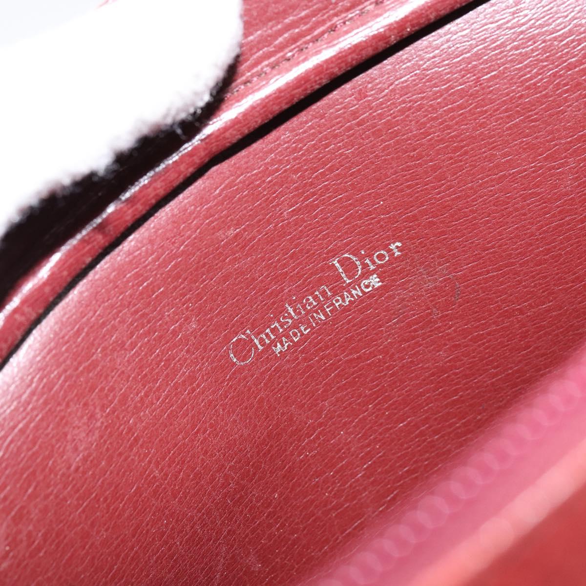 Christian Dior Shoulder Bag Leather Red Gold Auth ka562