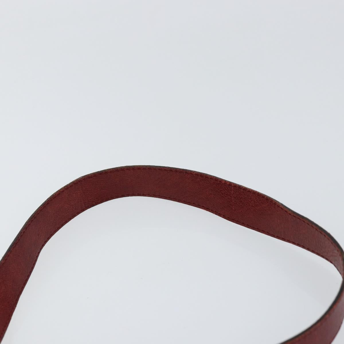 Christian Dior Shoulder Bag Leather Red Gold Auth ka562