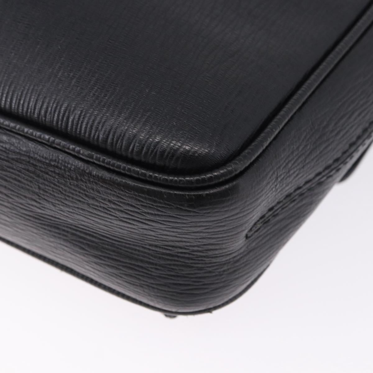 Salvatore Ferragamo Shoulder Bag Leather Black Silver Auth ka5625