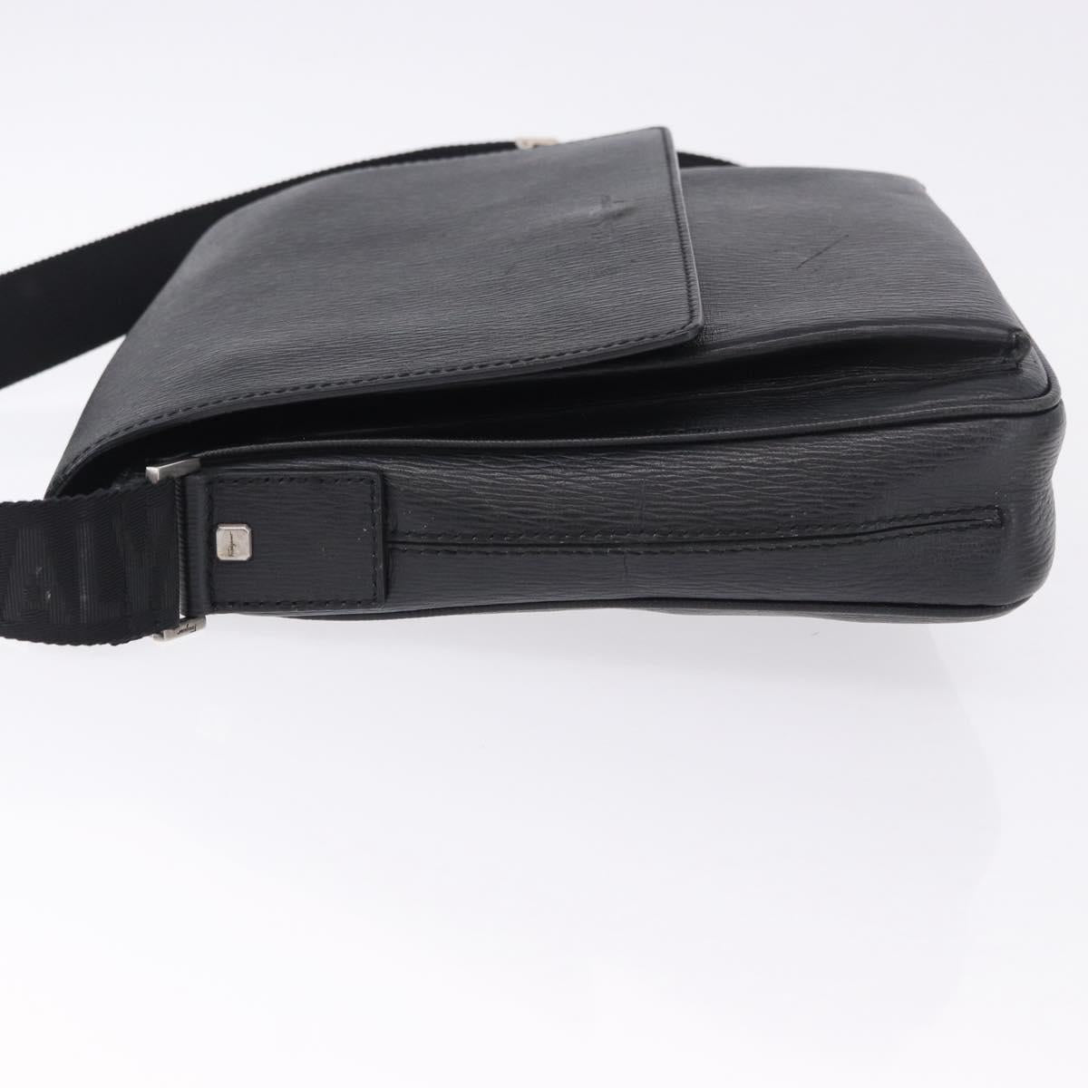 Salvatore Ferragamo Shoulder Bag Leather Black Silver Auth ka5625