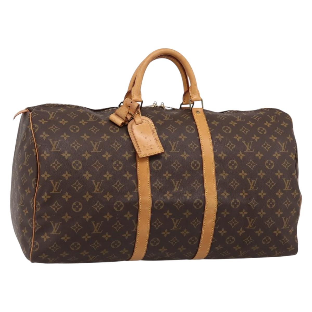 LOUIS VUITTON Monogram Keepall 55 Boston Bag M41424 LV Auth ka5627