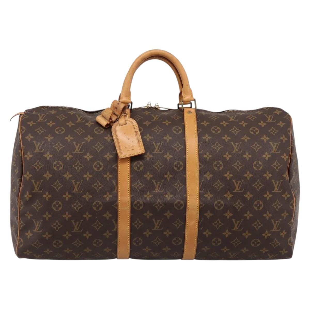 LOUIS VUITTON Monogram Keepall 55 Boston Bag M41424 LV Auth ka5627