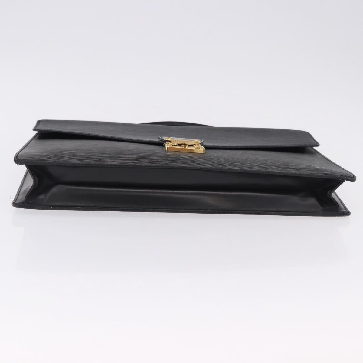 LOUIS VUITTON Epi Porte Documents Bandouliere Briefcase Black M54462 Auth ka5630