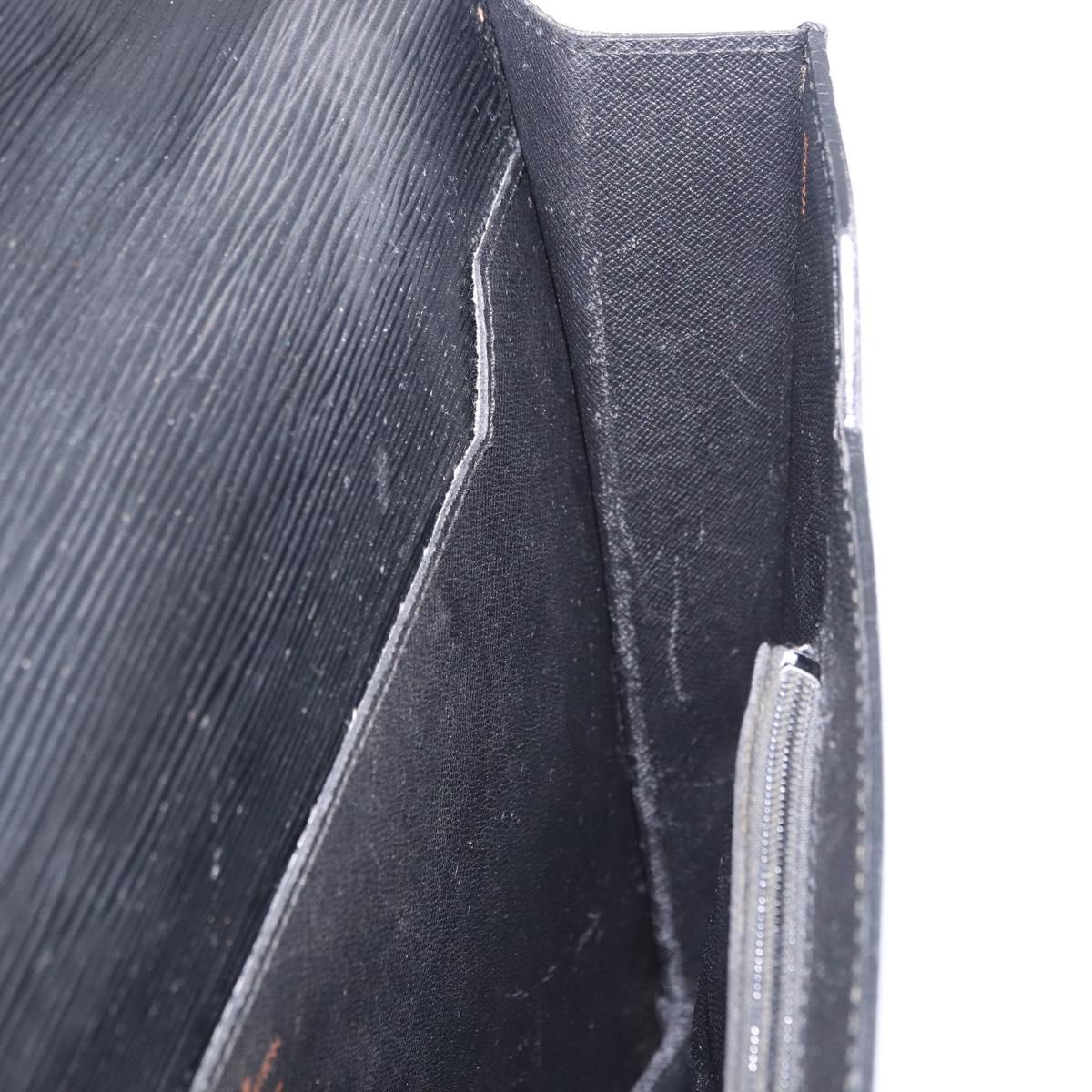 LOUIS VUITTON Epi Porte Documents Bandouliere Briefcase Black M54462 Auth ka5630